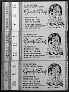 Susan Carella -  Grateful Dead Spring Tour 1987 Ticket Stubs